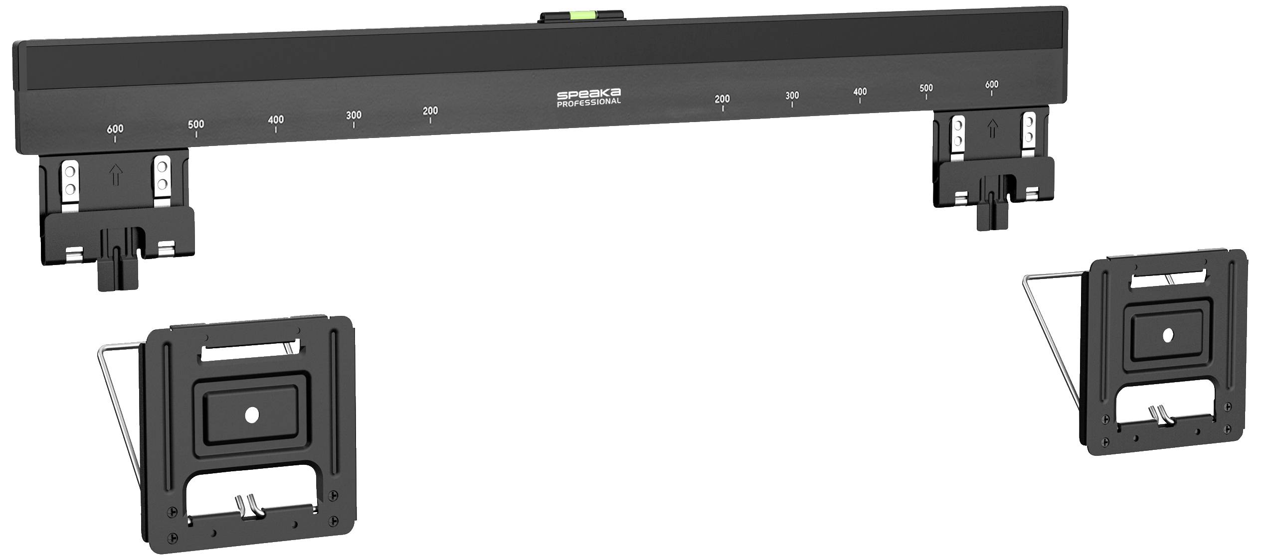 Monteringsbeslag til TV, fladt, med justerbar afstand, let og stabilt. Velegnet til forskellige skærmstørrelser.