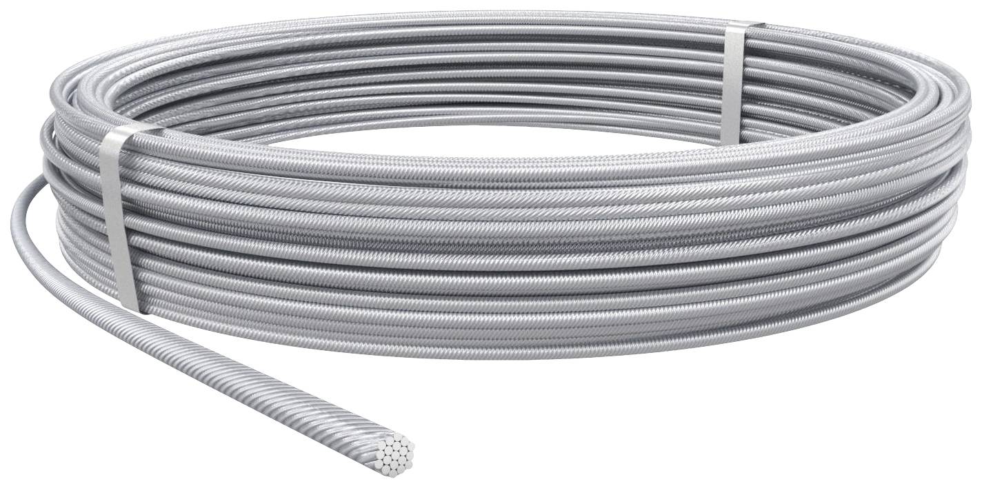 En stor, sammenrullet metalkabelstamme med frit ende, egnet til elektriske eller byggemæssige anvendelser.