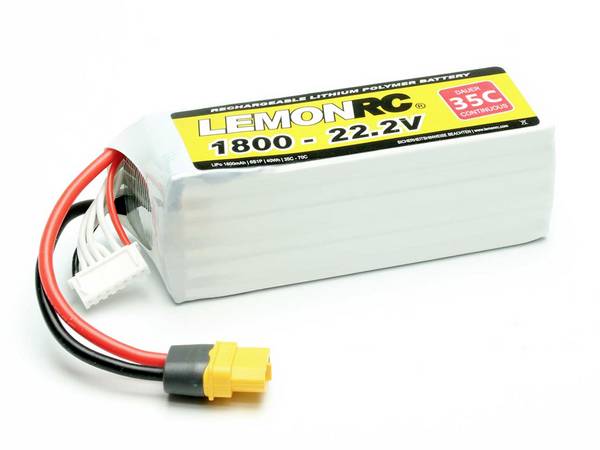 LemonRC Modelbyggeri-batteripakke (LiPo) 22.2 V 1800 mAh Celletal: 6 35 C Softcase  XT60