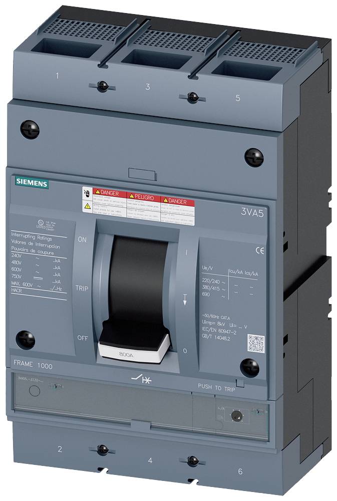 Siemens 3VA5580-7EC32-0AA0 Effektafbryder 1 stk Koblingsspænding (max.): 480 V DC/AC
