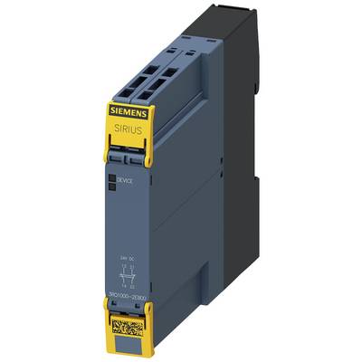 En blå Siemens SIRIUS enhed med gule detaljer. Det er et elektronisk modul med tilslutninger på oversiden.