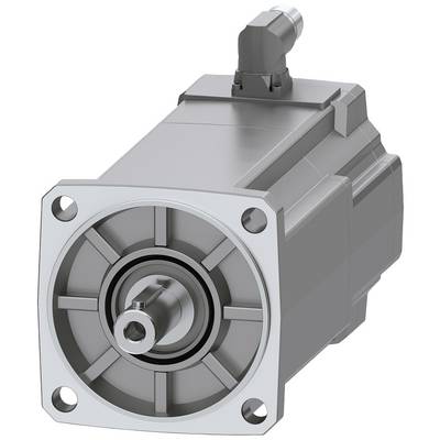 En metalisk elektromotor i cylindrisk form med firkantet frontplade og tilslutning øverst. Industrielt apparat til maskindrift.