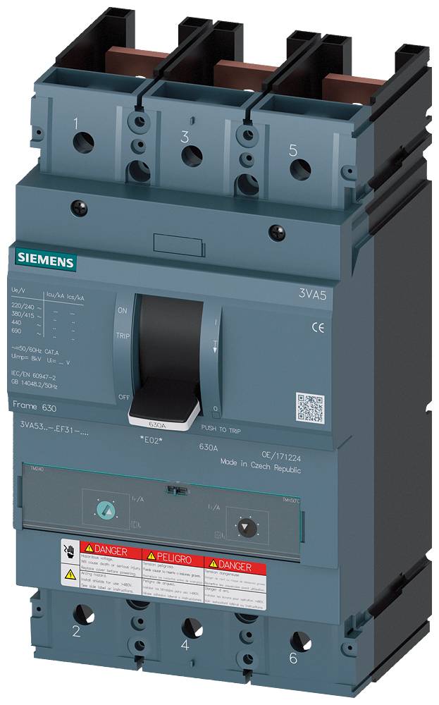 Siemens 3VA5340-5EF31-2AA0 Effektafbryder 1 stk Indstillingsområde (strøm): 320 - 400 A Piece