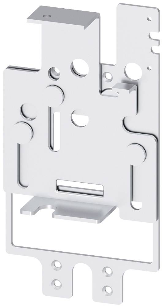 Metalholder med flere åbninger, egnet til vægmontering af tekniske apparater eller installationer.