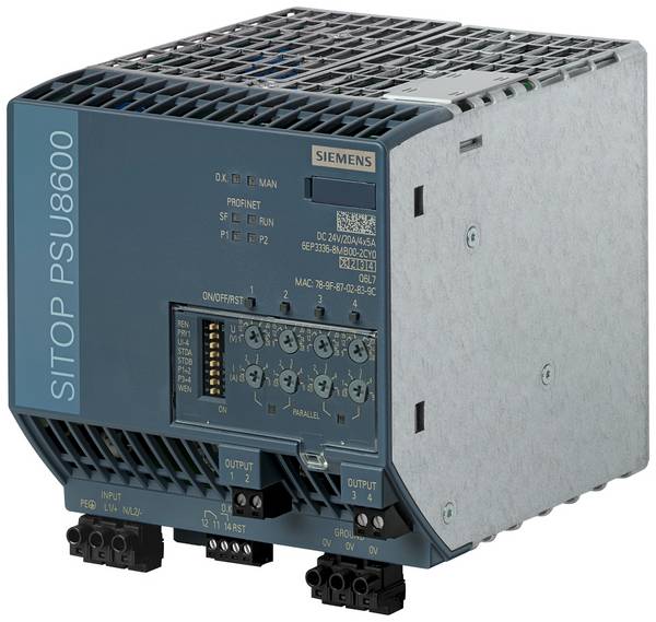 Siemens 6EP33368MB002CY0 Strømforsyning til DIN-skinne (DIN-rail) 24 V/DC 20 A Antal udgange:4 x Indhold 1 stk