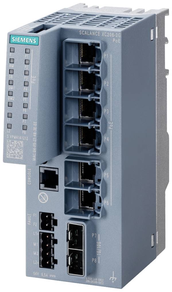 Siemens 6GK52062RS005AC2 6GK5206-2RS00-5AC2 Industrial Ethernet Switch   10 GBit/s PoE-funktion