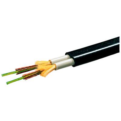 Et glasfiberkabel, der viser flere farvede fibre, som bruges til hurtig dataoverførsel i kommunikationsnetværk.