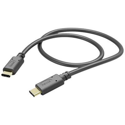 USB-C-kabel i sort, med stik i begge ender. Velegnet til dataoverførsel og opladning af forskellige enheder.