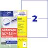Avery-Zweckform 6604 Universelle etiketter 210 x 148 mm Papir Hvid 130 stk Permanent vedhæftningsevne Farvelaserprinter, Laserprinter