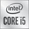 'Intel Core i5'-logo på sølvfarvet, firkantet baggrund med firkantmønster.