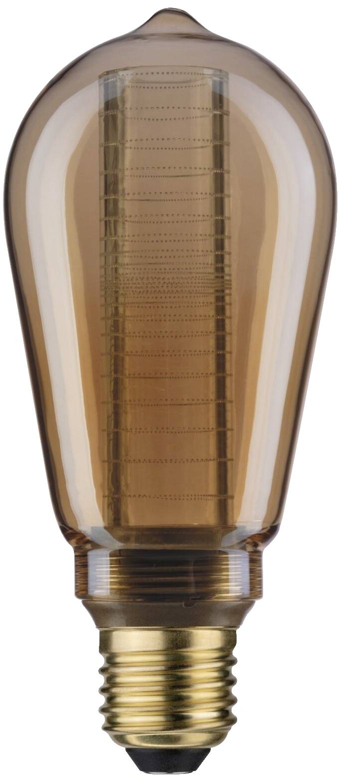 Elektrisk glødepære med bruntonet glas og synlig glødetråd, egnet til dekorativ belysning.