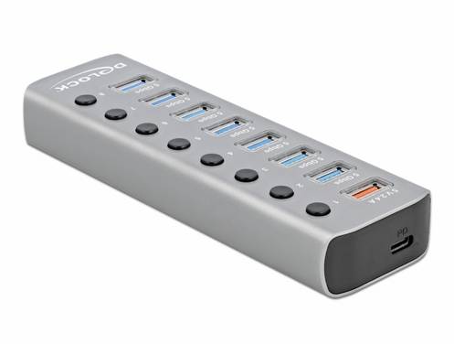 Delock 63264 USB-hub 7 porte USB-A USB 3.1 Gen1 5 GBit/s Grå 63264