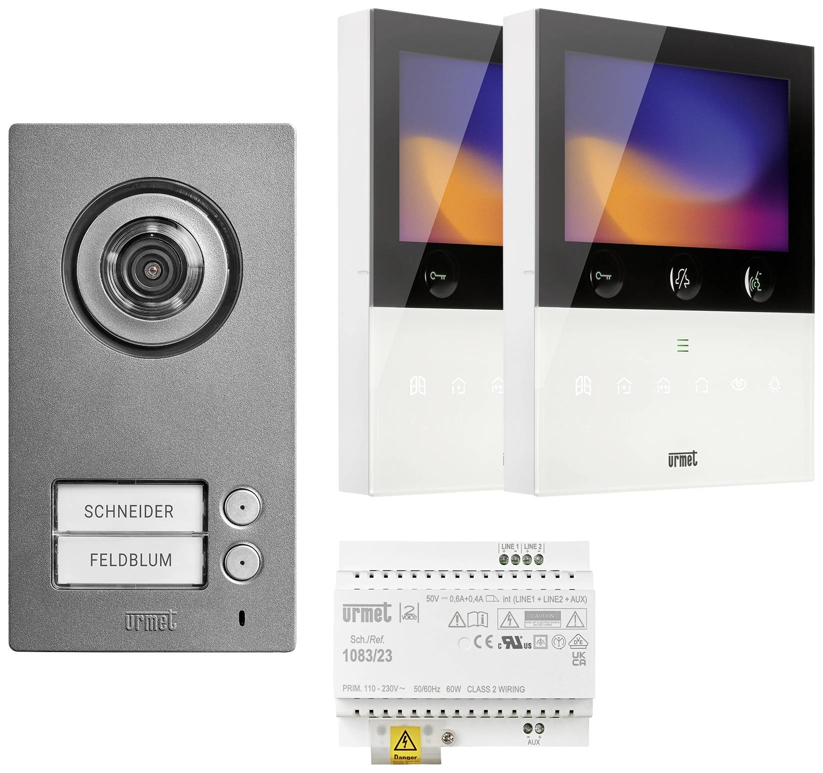 Urmet SET 1784/726 - 2Voice Comfort Plus Video-dørsamtaleanlæg Komplet sæt