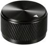 TRU COMPONENTS TC-11613816 Drejeknap med knopmarkering Sort (Ø x H) 30 mm x 17 mm Aluminium 1 stk