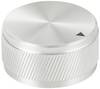 TRU COMPONENTS TC-11613824 Drejeknap med knopmarkering Sølv (Ø x H) 34 mm x 17 mm Aluminium 1 stk