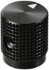 TRU COMPONENTS TC-11613876 Drejeknap med knopmarkering Sort (Ø x H) 14 mm x 16 mm Aluminium 1 stk