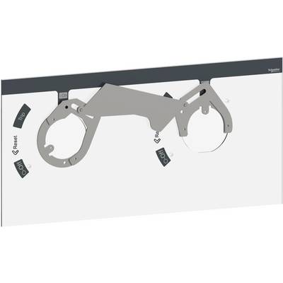 Et kontaktpladessystem med mærkninger 'Tip', 'Nulstil', 'Sluk', 'Tænd'. Indeholder mekaniske komponenter til styring af elektricitet.