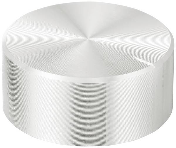 TRU COMPONENTS TC-11696496 Drejeknap med knopmarkering Sølv (Ø x H) 30 mm x 13 mm Aluminium, Plastic 1 stk