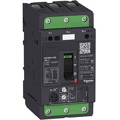 En elektrisk kontakt med grønne og sorte elementer, hvorpå der er tekniske specifikationer og varemærkelogoer vist.