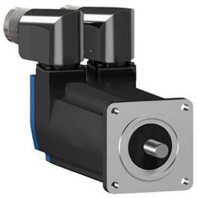 En kompakt elektromotor i sort og sølv med tilslutningsklemmer øverst; bruges i industrielle anvendelser til drivenheder.