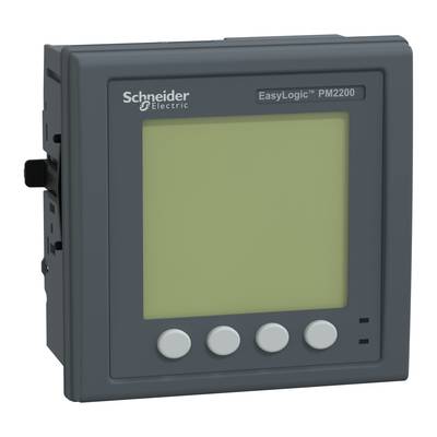 Et digitalt måleapparat fra Schneider Electric, model EasyLogic PM2200, med stor skærm og flere kontroltaster.