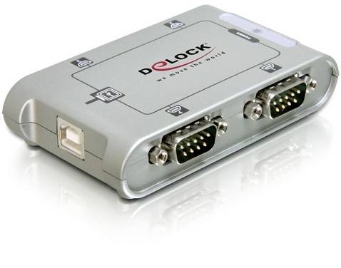 Delock 87414 USB-hub 4 porte USB-A USB 2.0 480 MBit/s Sølv 87414