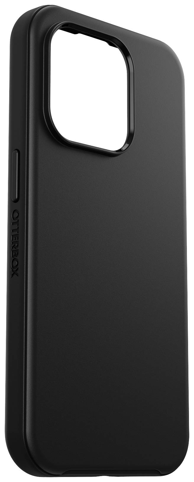 Sort smartphone-etui i enkelt design, som yder robust beskyttelse og har et udskæring til kameraet.