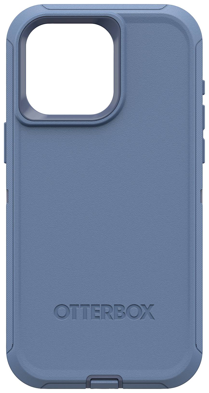 Blå smartphone-cover med 'OtterBox'-logo på bagsiden, rektangulær kameraåbning øverst til venstre.