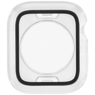 En klar, rektangulær displaybeskyttelsesfilm med afrundede hjørner til en smartwatch. Beskytter skærmen mod ridser.
