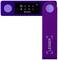En lilla hardware-kryptovaluta-wallet med display, der viser 'Bitcoin', og kontrolknapper i enderne.
