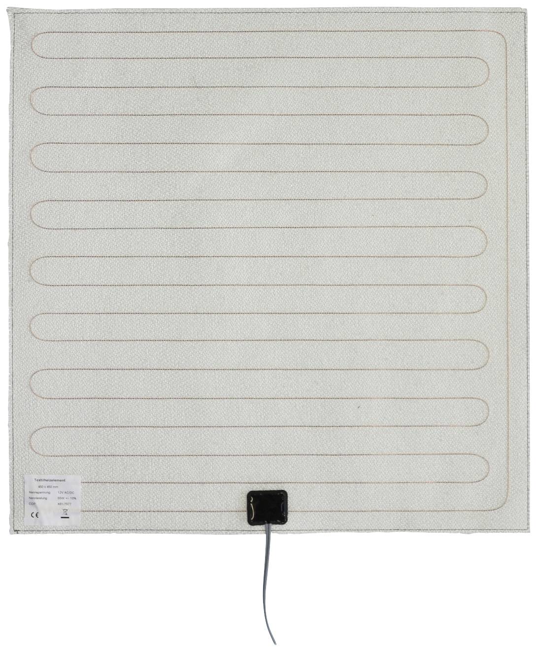 Thermo TECH Tekstil Varmefolie Glasfiberforstærket 12 V/DC, 12 V/AC 55 W Beskyttelsestype IPX4 (L x B) 450 mm x 450 mm