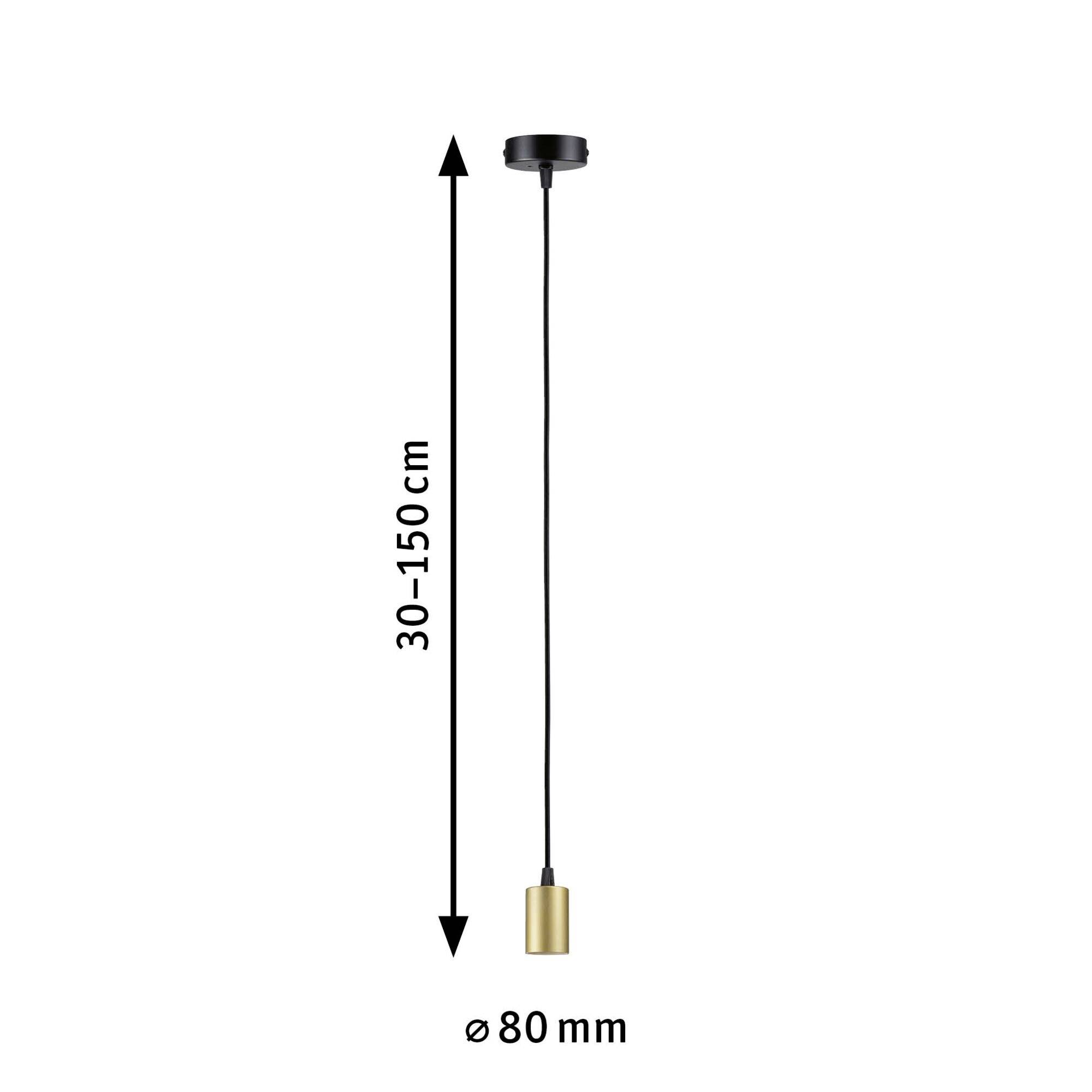 'Pendel med justerbar højde fra 30 til 150 cm og en diameter på 80 mm.'