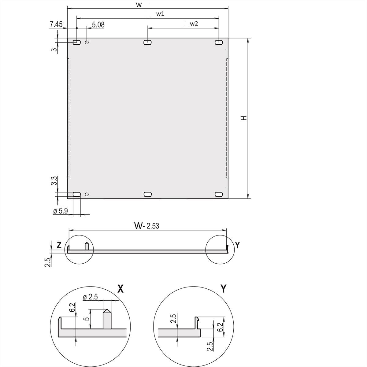 nVent SCHROFF 20848068 Frontplade 2 stk