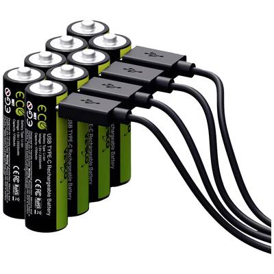 Verico LoopEnergy USB-C Genopladeligt AA-batteri  Litium 1700 mAh 1.5 V 8 stk