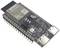Elektronikprintplade til ESP32-C3-modulet med IC-komponenter og forbindelsesstik. Egnet til IoT-udviklingsprojekter.