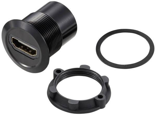 TRU COMPONENTS TC-11980464 HDMI-panel-adapter tilslutning HDMI-tilslutning - HDMI-tilslutning Sort Indhold: 1 stk
