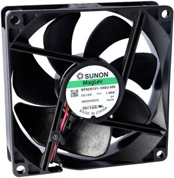 Sunon EE92251S2-1000U-999 Aksial ventilator 12 V/DC 76.43 m³/h (L x B x H) 25 x 92 x 92 mm