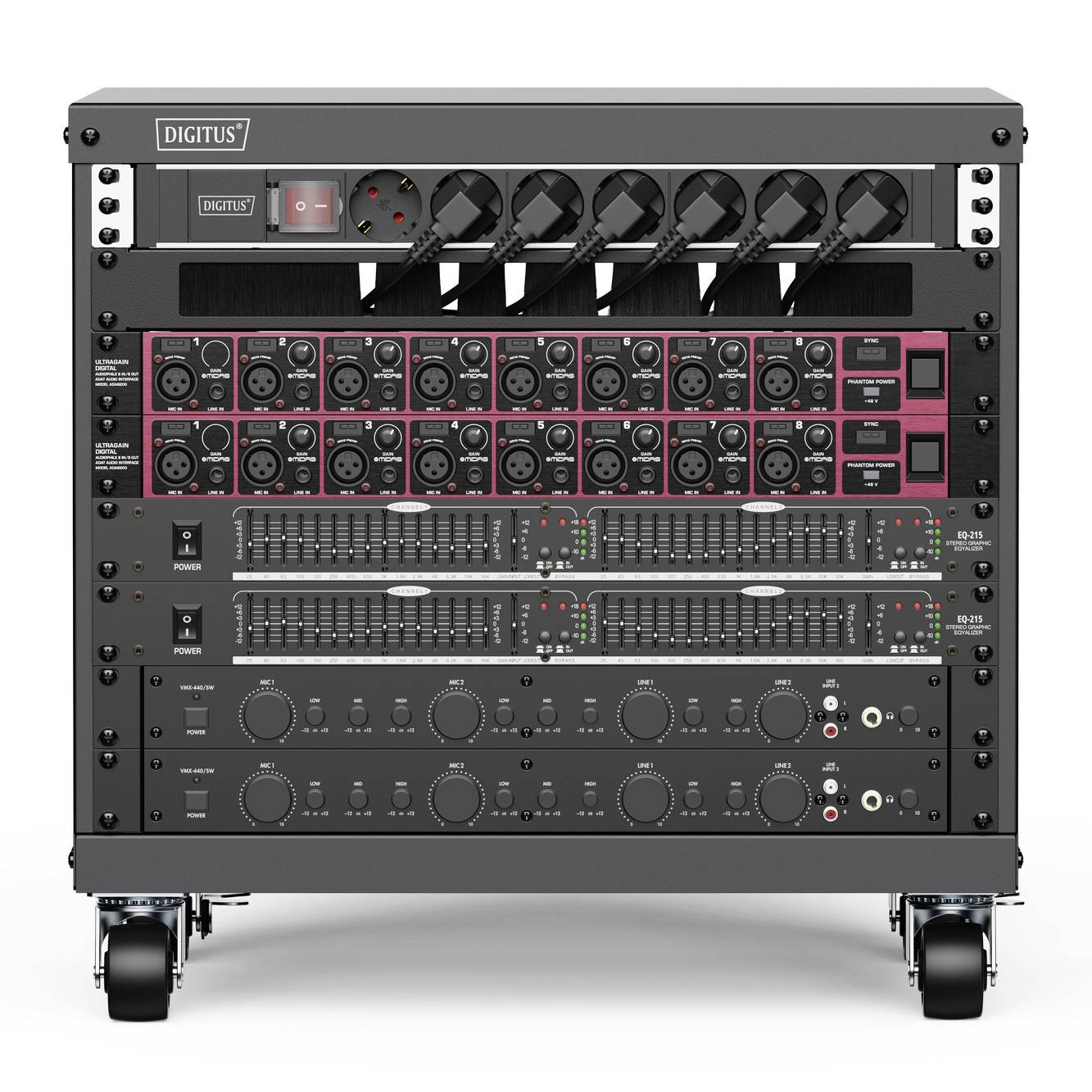 Digitus DN-48000 19 tommer rackvogn 8 U Stålplade-7