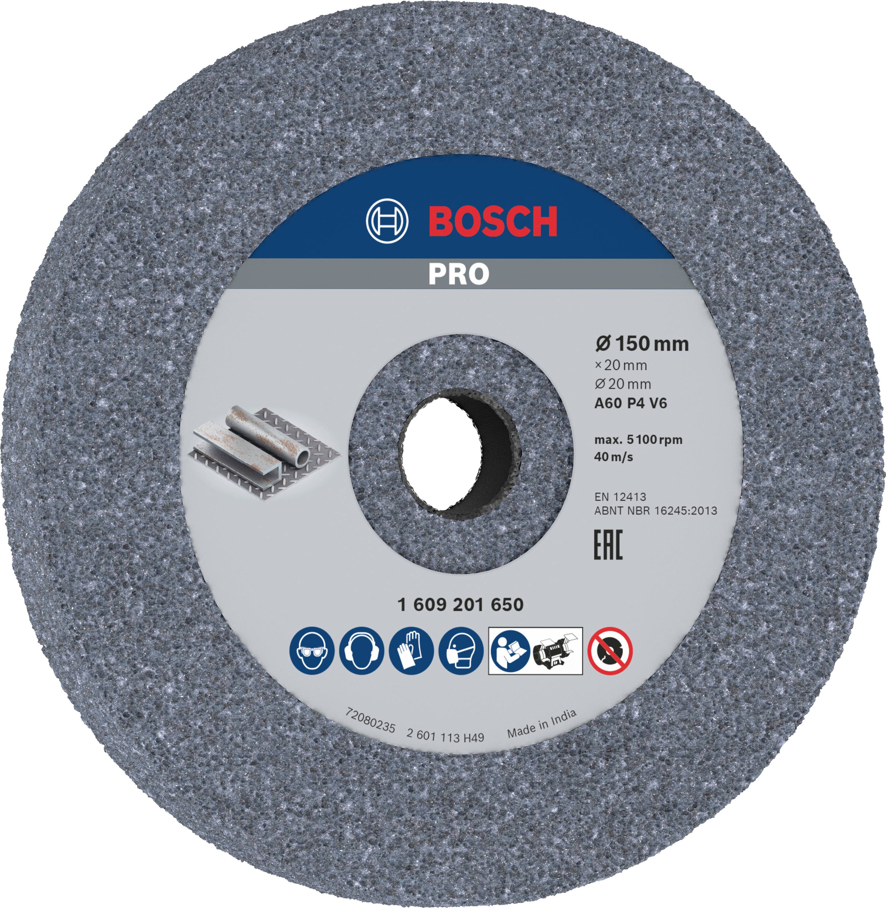 Bosch PRO slibeskive, diameter 150 mm, boring 20 mm, egnet til metalbearbejdning, maksimal omdrejningshastighed 5100 omdr./min.