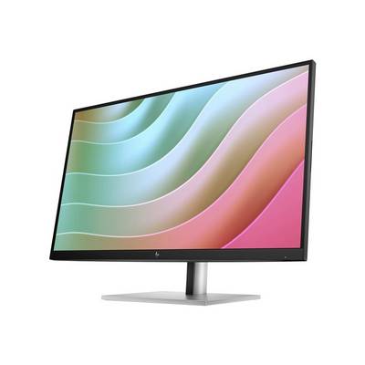 En computerskærm med et slankt, moderne design. På displayet ses bølgeformede mønstre i forskellige farver.
