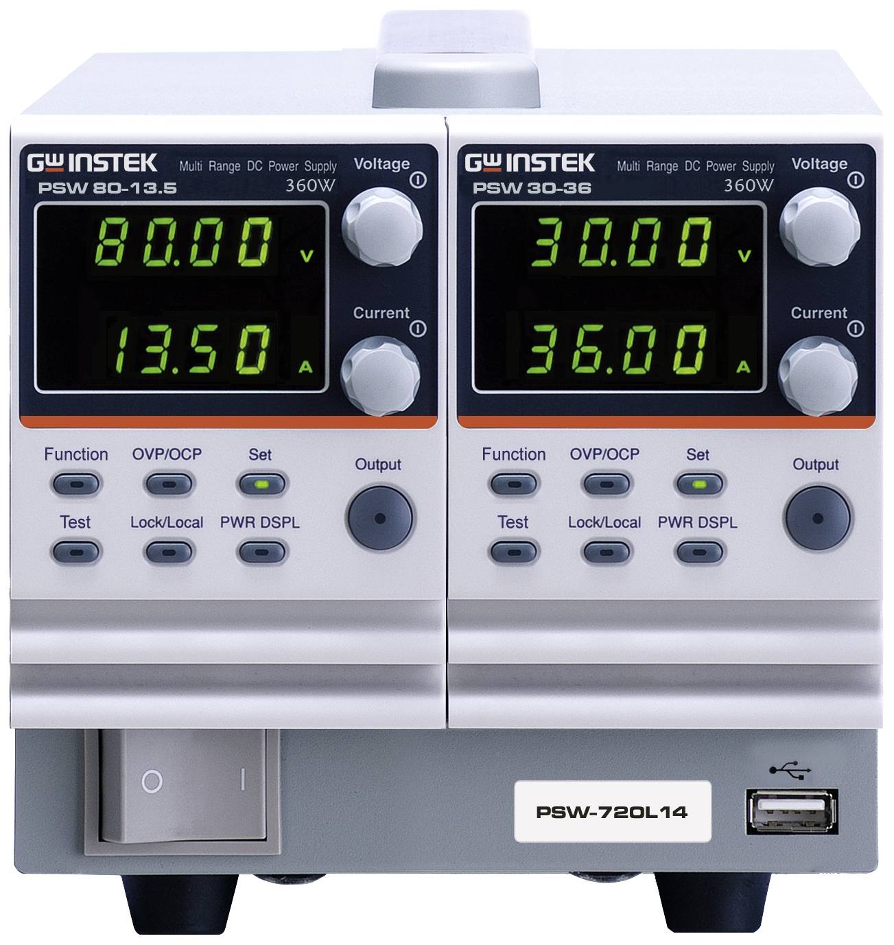 GW Instek PSW-720L14 Laboratoriestrømforsyning, indstillelig 0 - 30 0 - 36 A 720 W programmerbar Antal udgange 2 x