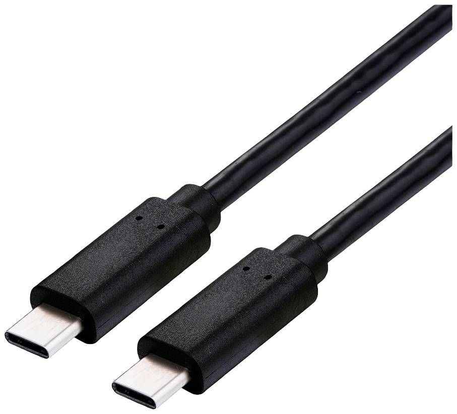 To stk. sorte USB-C-kabler med stik, der er identiske i begge ender. De er placeret ved siden af hinanden.