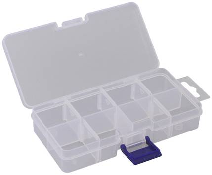 Quadrios 23SA083 Sortimentskasse (L x B x H) 13.6 x 7 x 2.7 cm Antal fag: 8 Variabel underopdeling Box Indhold 1 stk