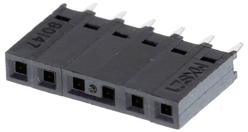 Molex Indbygningsbøsningsliste (standard) Samlet antal poler 6 Rastermål: 2.54 mm 901471106 1 stk Tube