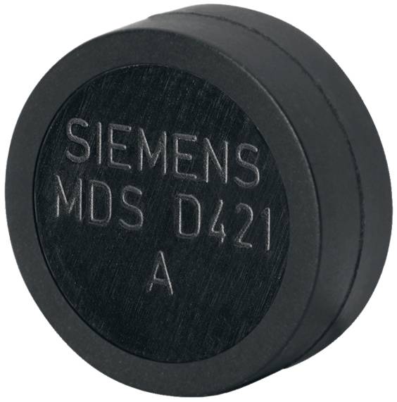 Rund, sort sensor med gravuren 'SIEMENS MDS D421 A' på forsiden. Primært anvendt til elektroniske applikationer.