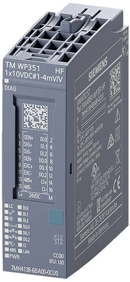 Elektronisk modul fra Siemens med flere tilslutninger og tekniske detaljer på forsiden, model 7MH4138-6BA00-0CU0.