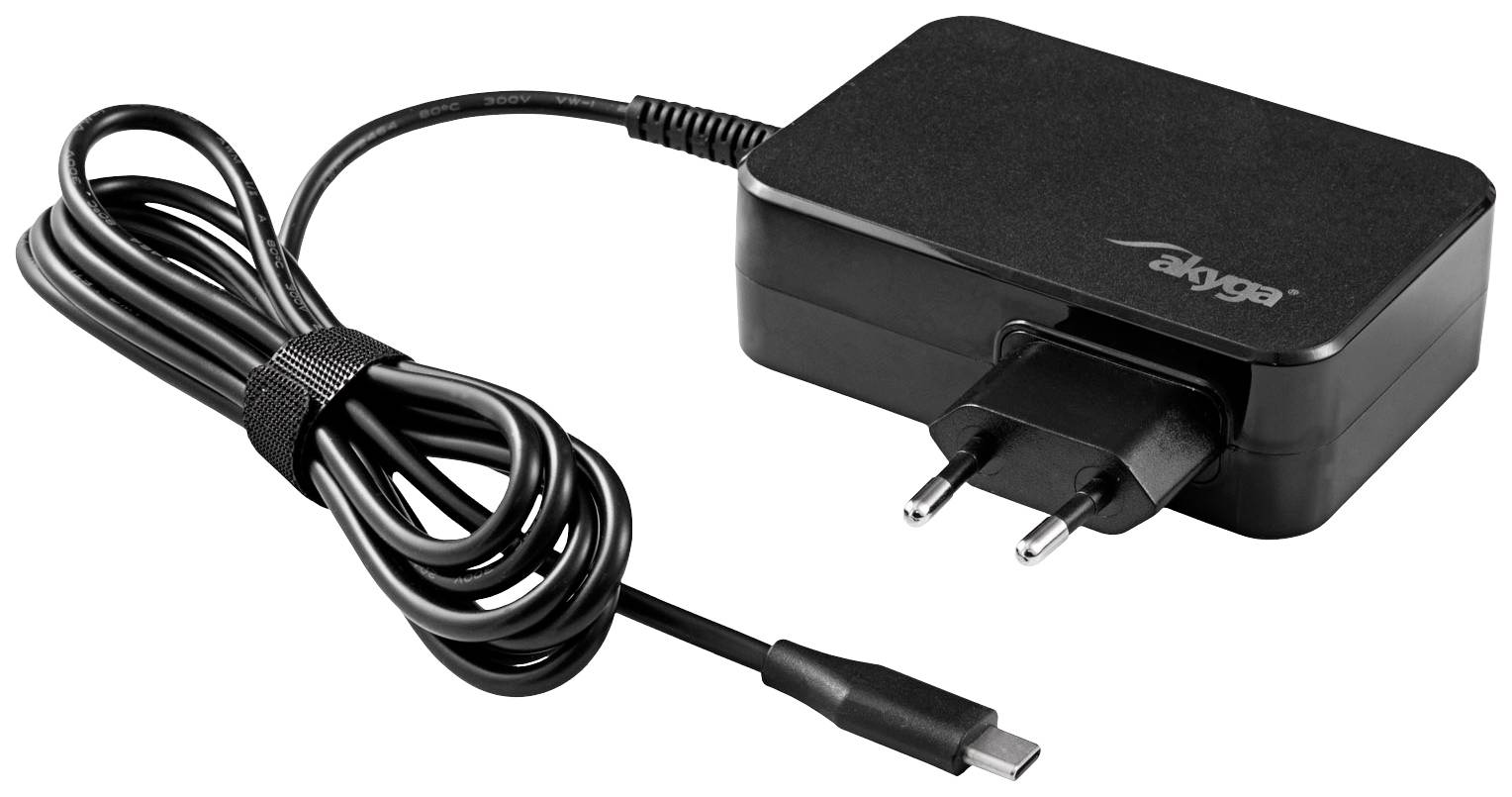 Sort strømforsyning med EU-stik og Micro-USB-kabel; egnet til elektroniske enheder.