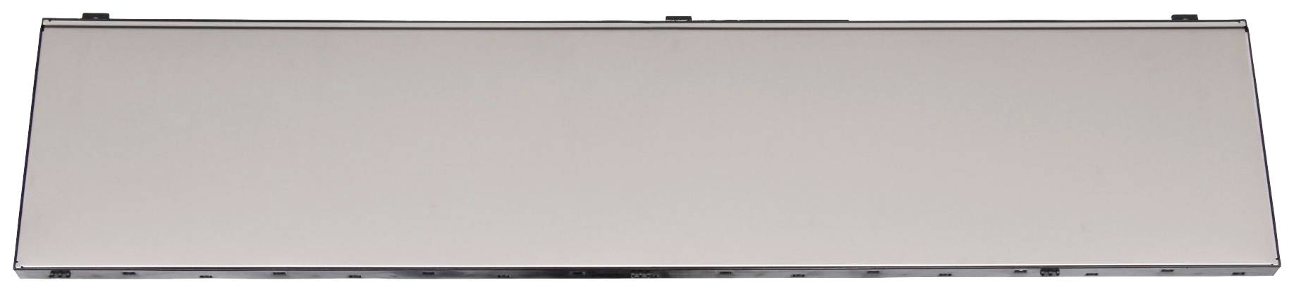 En rektangulær metalplade med glat, reflekterende overflade, uden synlig påskrift eller detaljer.