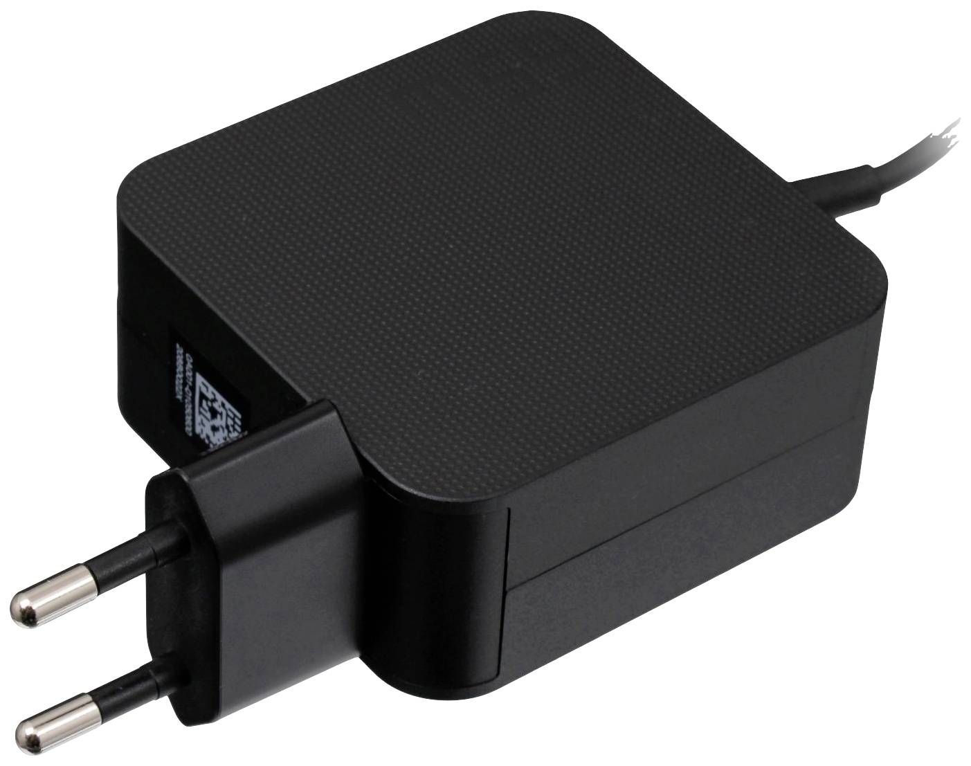 Sort netledning med europlug. Til brug for enheders strømforsyning.