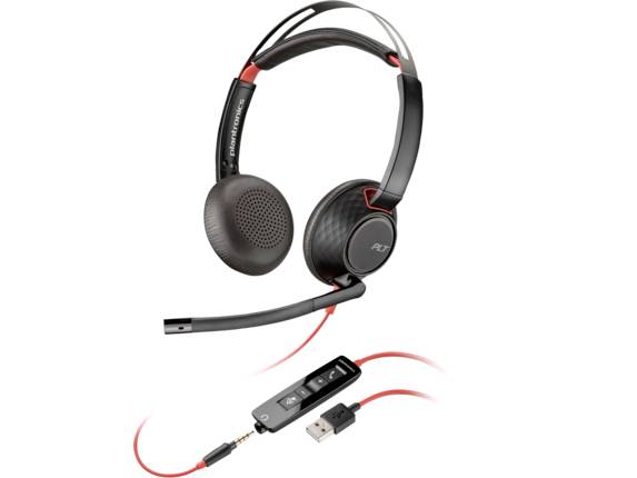 HP Poly Blackwire C5220 On Ear-headset kabelbundet Stereo Sort Headset-0